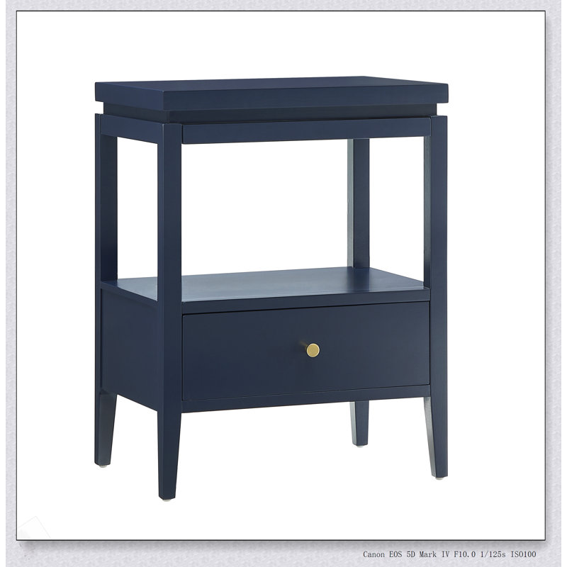 Table de chevet 1 tiroir, Bleu foncé