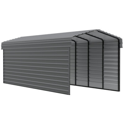 Steel Carport With 2 Side Wall Kits, 10X29X9
