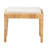 Colombano 23.8" Wide Rattan and Mahogany Wood Square Standard Ottoman