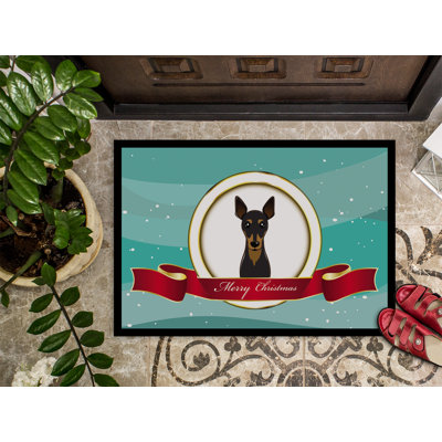 Tapis d’extérieur anti-dérapant min pin merry christmas