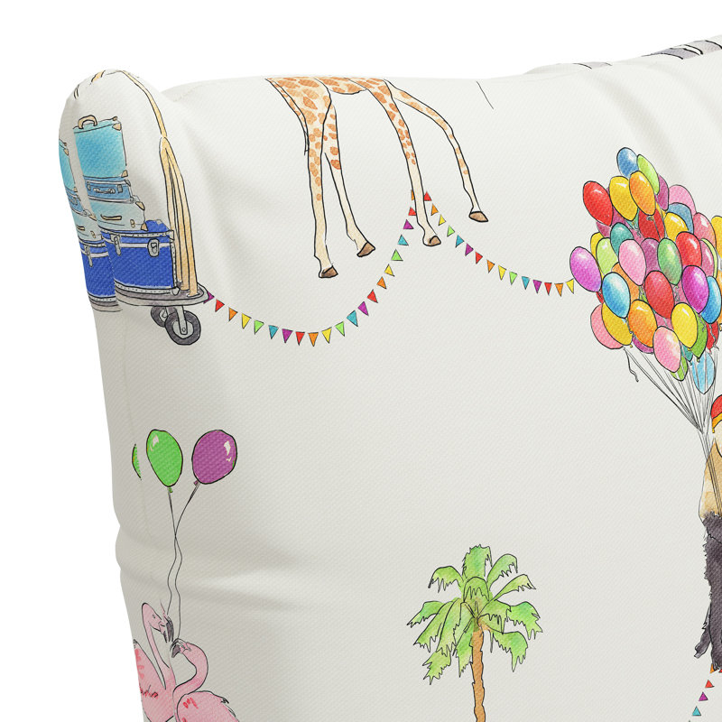 Decorative Pillow - Polyester Insert, 18" x 18", The Beach Toile/Navy