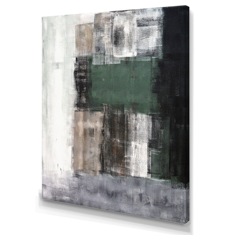«Green Meets Brown», art mural moderne et contemporain sur toile, H 12 po x l 8 po x P 1 po, Toile tendue