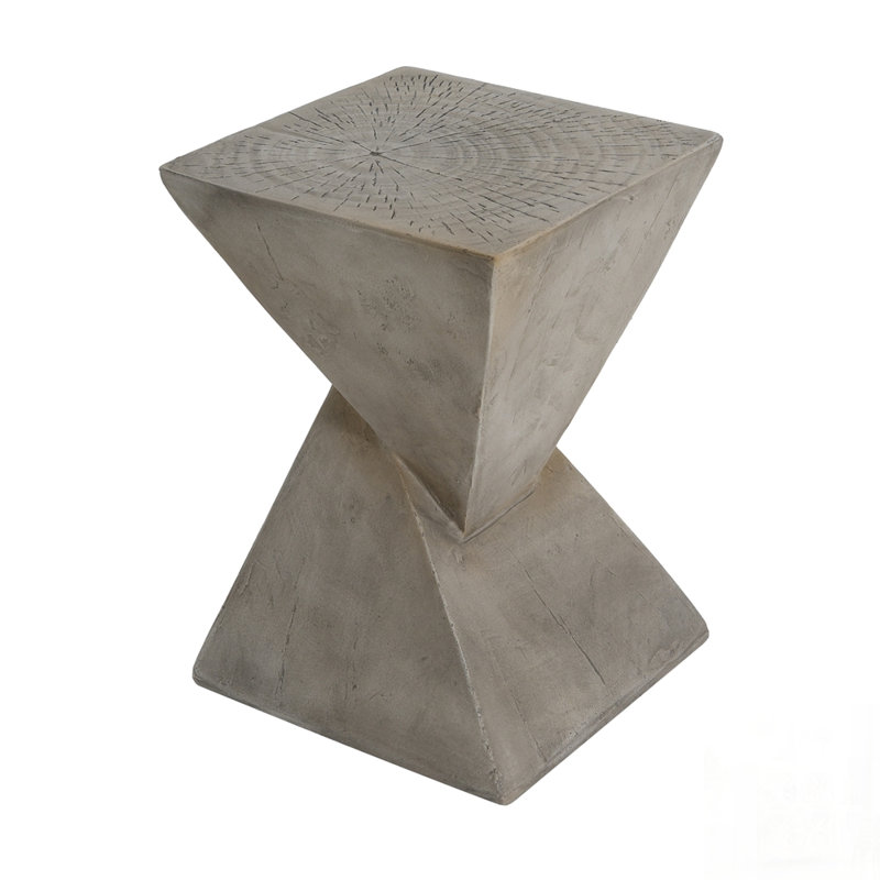 Geometric MGO Side Table with Twisted Hourglass Design for Modern and Durable Outdoor or Indoor Use