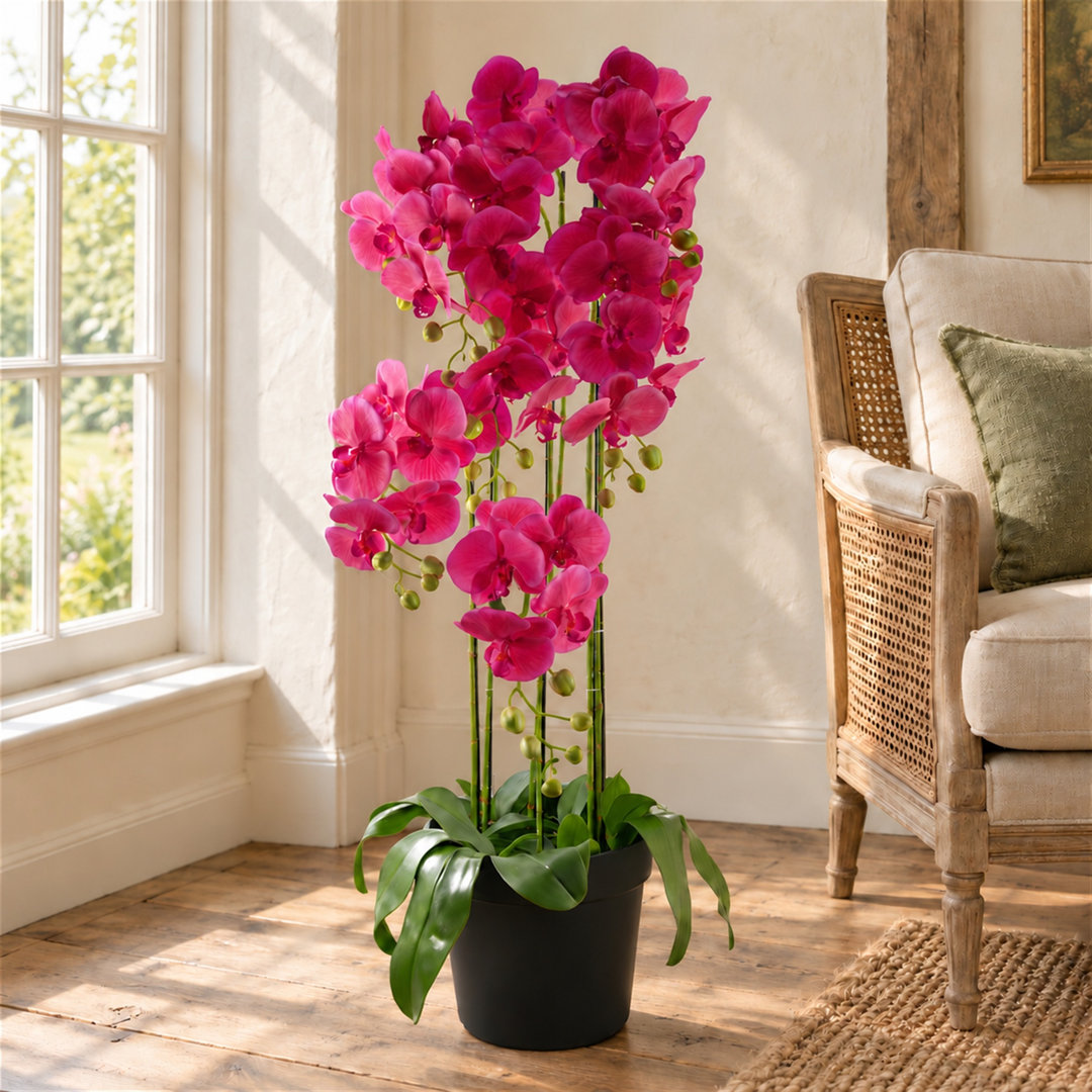 Leaf Design UK Realistic Artificial Orchid Flower Display in Pot, 110cm - Image 2