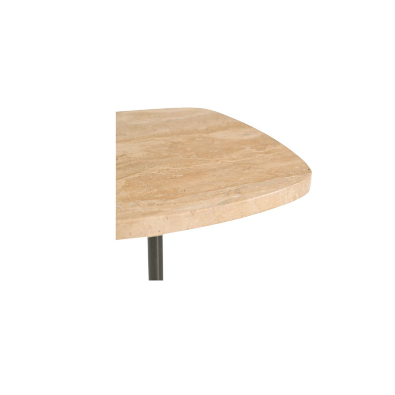 Caro Stone End Table, Beige