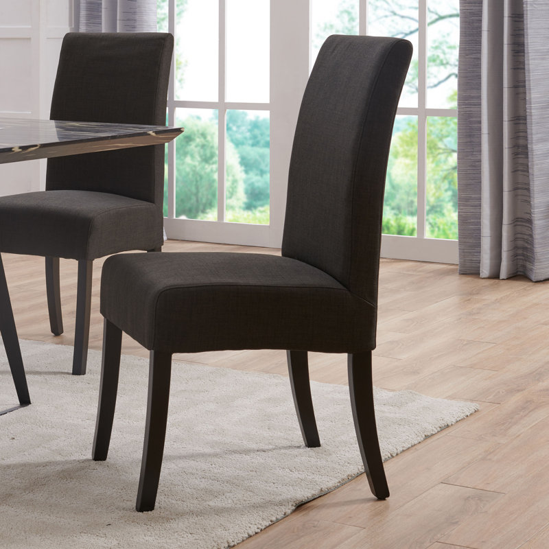 Bott 19'' H Upholstered Parsons Chair, Charcoal, Black