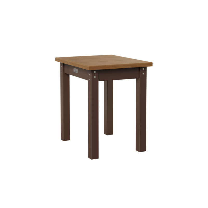 Berlin Gardens Economy End Table, Chocolate Brown, Natural Teak