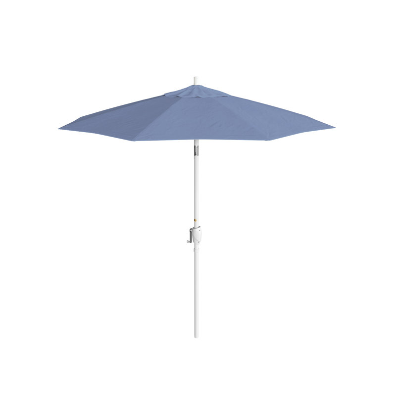 Parasol de marché 7,5', Blanc, Toile toile Sunbrella® bleu ciel, Sunbrella®