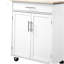 Îlot de cuisine avec chariot, tiroir, armoire de rangement et porte-serviettes, blanc-1855540875