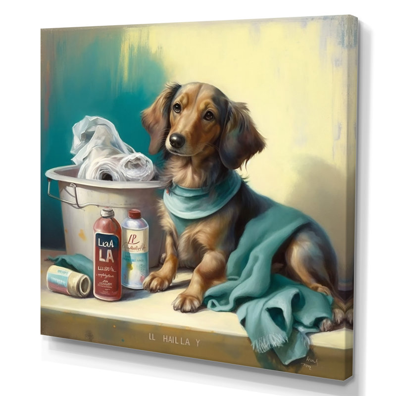 " Dachshund Doing The Laundry I "