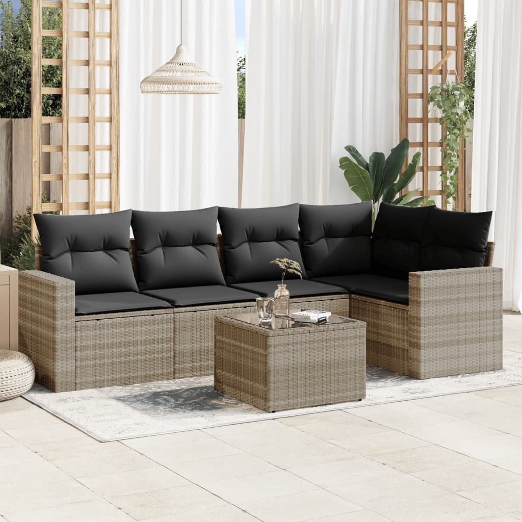 3-Sitzer Lounge-Set Presutti aus Polyrattan mit Polster