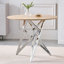 37 Inch Round Dining Table with Modern Metal Legs