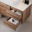 Meuble-lavabo mural moderne 48 po avec placage en noyer et lavabo en céramique blanche
