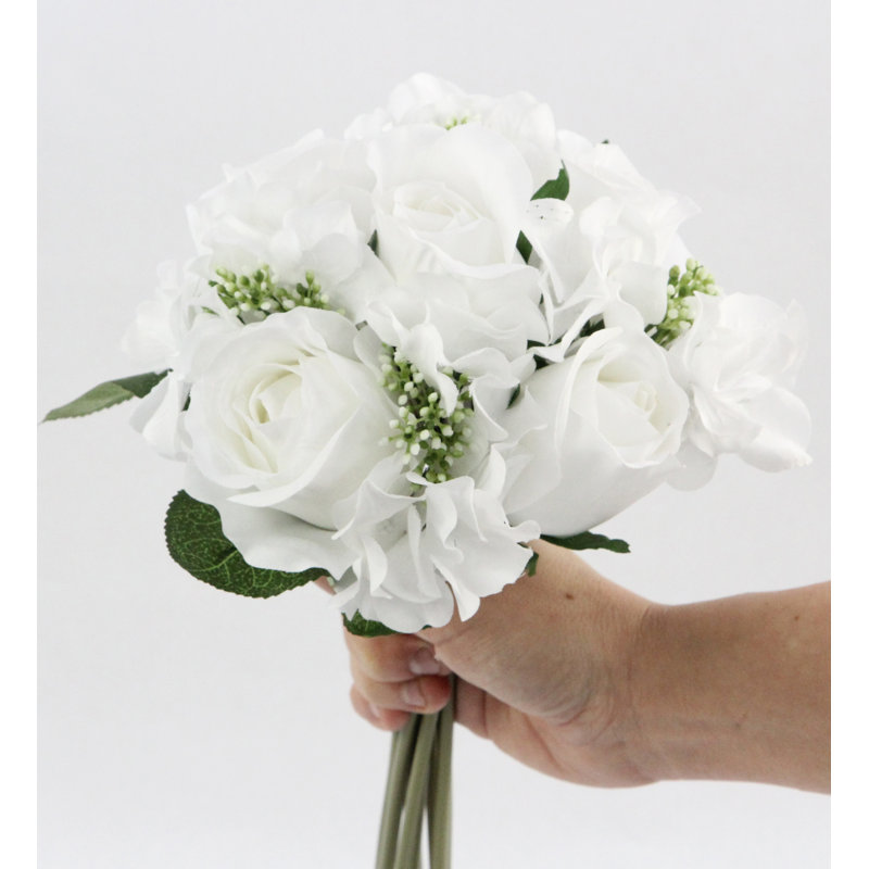 Arrangement floral artificiel, Blanc