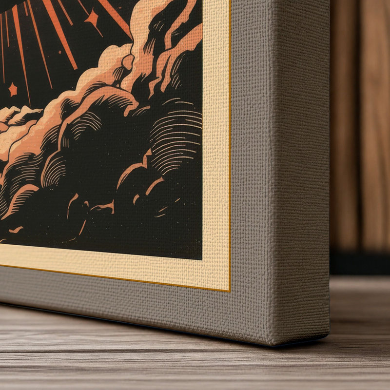 Good Times Retro - Wrapped Canvas, 30x20 - 76.2 x 50.8 cm, Taupe Border