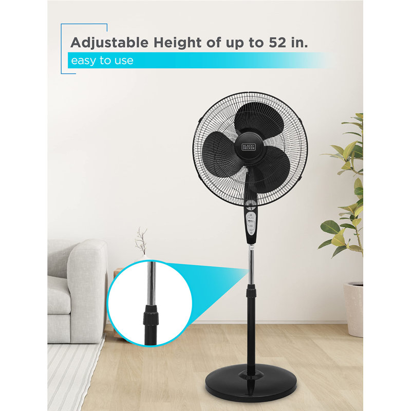 Ventilateur sur pied 18 pouces avec télécommande BFP Series, Noir