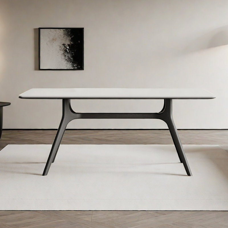 Dontevius French vintage rock slab rectangular dining table, 29.5"H x 63"L x 31.5"W