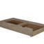 Lit double transitionnel avec lit gigogne gris chaud brossé au fil du bois et texture de grain de bois 1pc-129444235