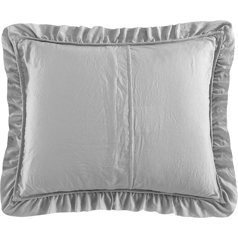 Well Being 3 Piece Washed Quilt Set, Blue, King Quilt + 2 King Shams