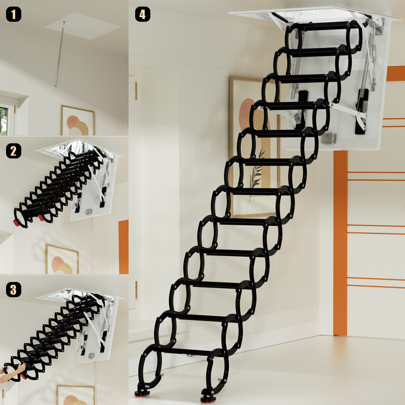 Sellman 9.84 Ft Steel Ceiling Ladder With 660 Lbs Capacity
