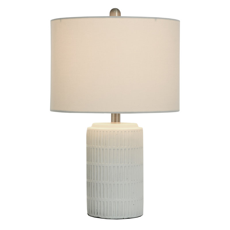 Lampe de table patinée 21 po Kaler, Blanc