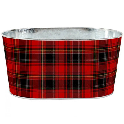 Yuletide Plaid Printed Bucket