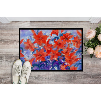 Non-Slip Floral Outdoor Doormat