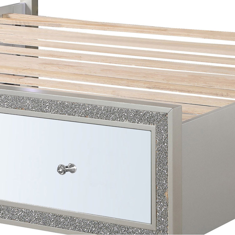 Lit plateforme tapissier avec rangement Coutee, Grand