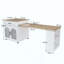 Îlot de cuisine extensible avec table de salle à manger, comptoir en grain de bois massif avec prise de courant, chariot de rangement mobile avec armoire et 2 tiroirs, table de préparation de cuisine-247389306