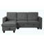 Canapé-lit modulaire réversible moderne en velours gris clair de 82,5 po avec méridienne de rangement-1788447160-1788447162