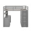 Lit mezzanine double avec tiroirs, bureau et garde-robe-553076147