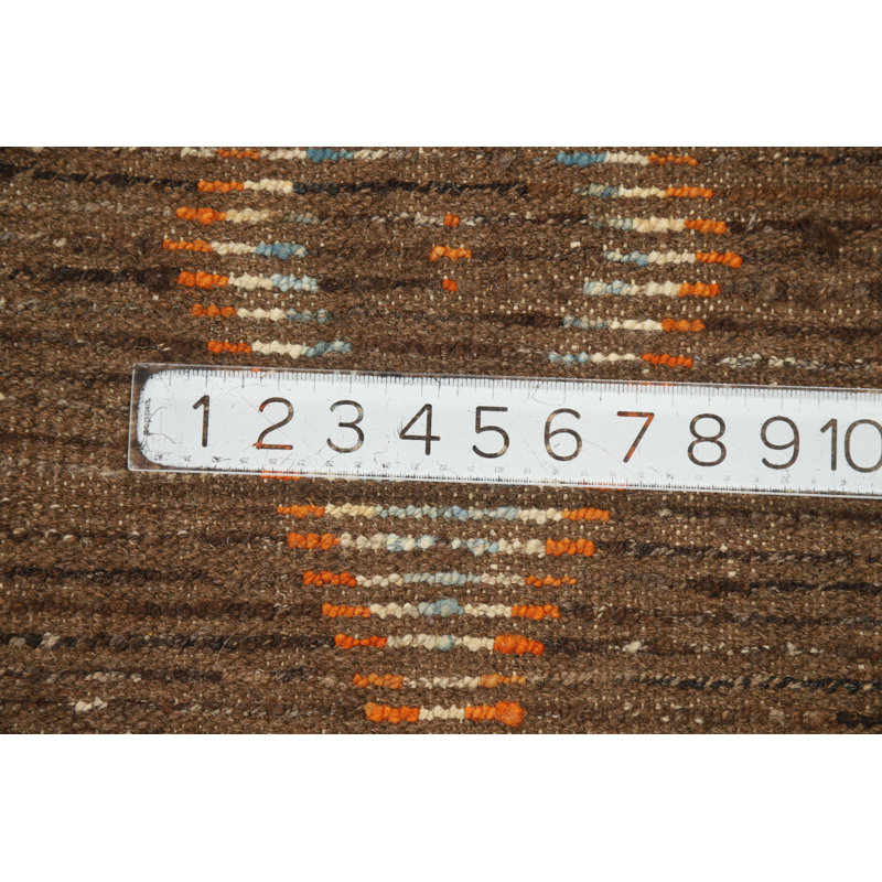 Tapis oriental brun en laine marocain 7 x 9