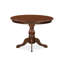 5 Piece Kitchen Table Set for 4 Includes a Round Dining Room Table with Pedestal and 4 Dark Khaki Linen Fabric Parsons Dining Chairs, Mahogany-853530676-853530679-853306165