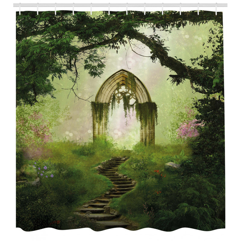 Shower Curtain with Hooks Included, 70" H x 69" W