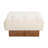 Square Upholstered Tufted Linen Fabric Ottoman