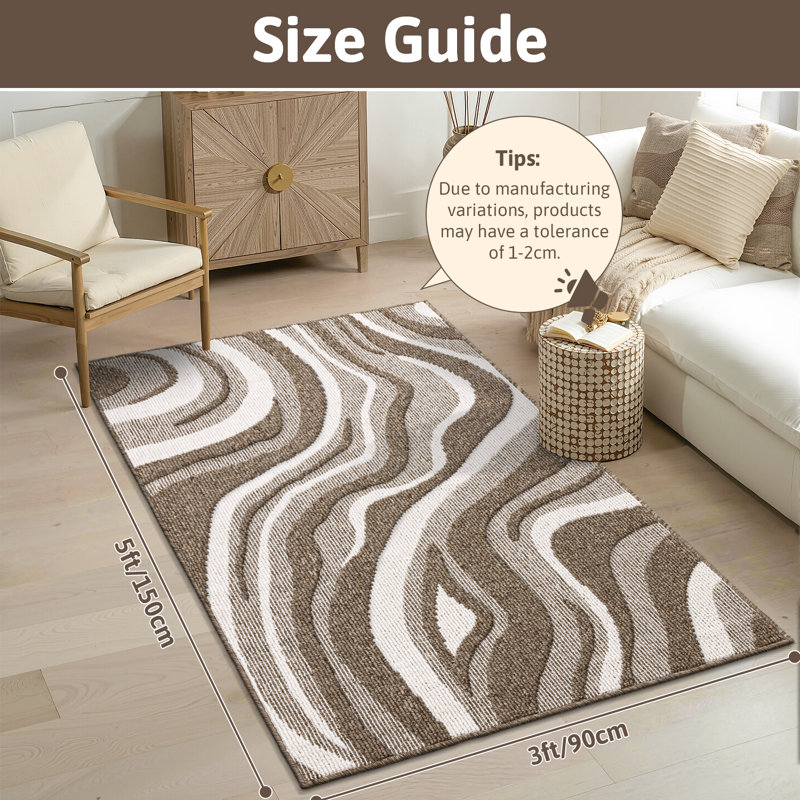 Tapis d'entrée antidérapant lavable, Brun, L 36 po x L 60 po