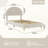 Twin Bed Frame with Boucle Arch Headboard, Soft White Upholstery, Kids Slat Bed, Easy Assembly-117331904-117331905