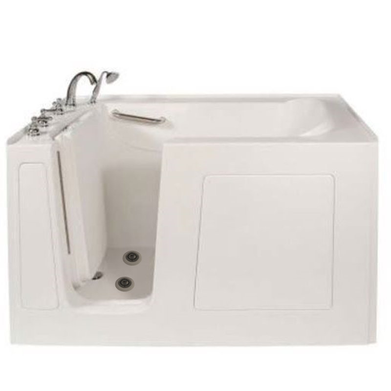 Baignoire de trempage à porte en fibre de verre 60 po x 30 po avec robinet, À gauche