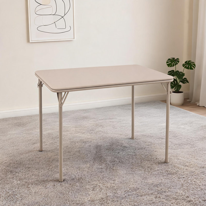 Table carrée pliante avec plateau en polyuréthane, Naturel