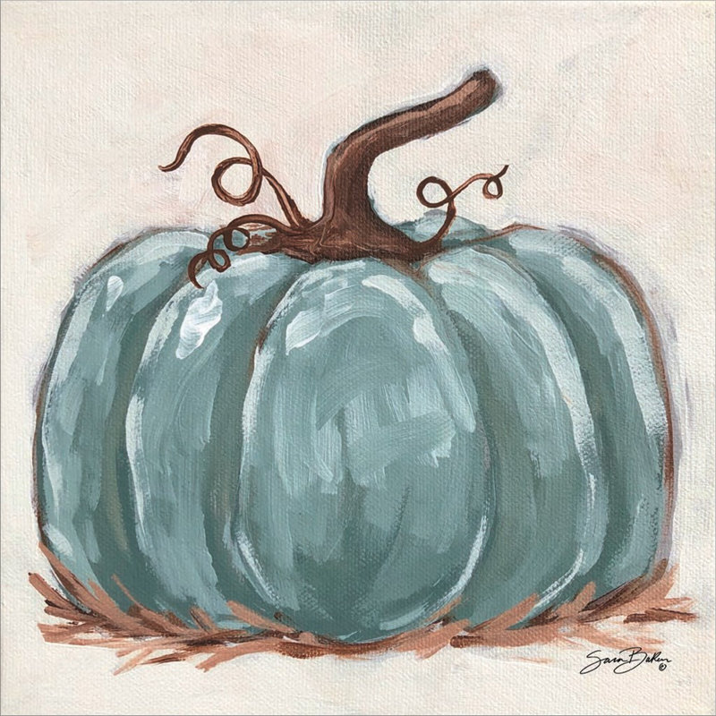 «Pumpkin Close-up III» par Sara Baker, peinture sur toile sans cadre