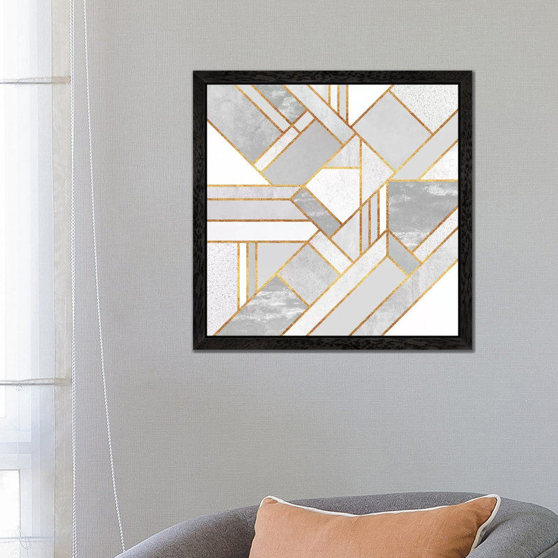 Gold City by Elisabeth Fredriksson - Print on Canvas, Black Framed, 45.72 cm H x 45.72 cm W