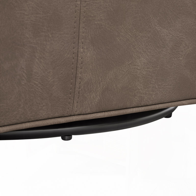 Fauteuil d'appoint pivotant en similicuir, Espresso