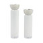 Porte-bougie cylindrique moderne pour décor de table - Porte-bougie décoratif pour entrée ou salon - ensemble de 2, 13 po, 11 po, blanc