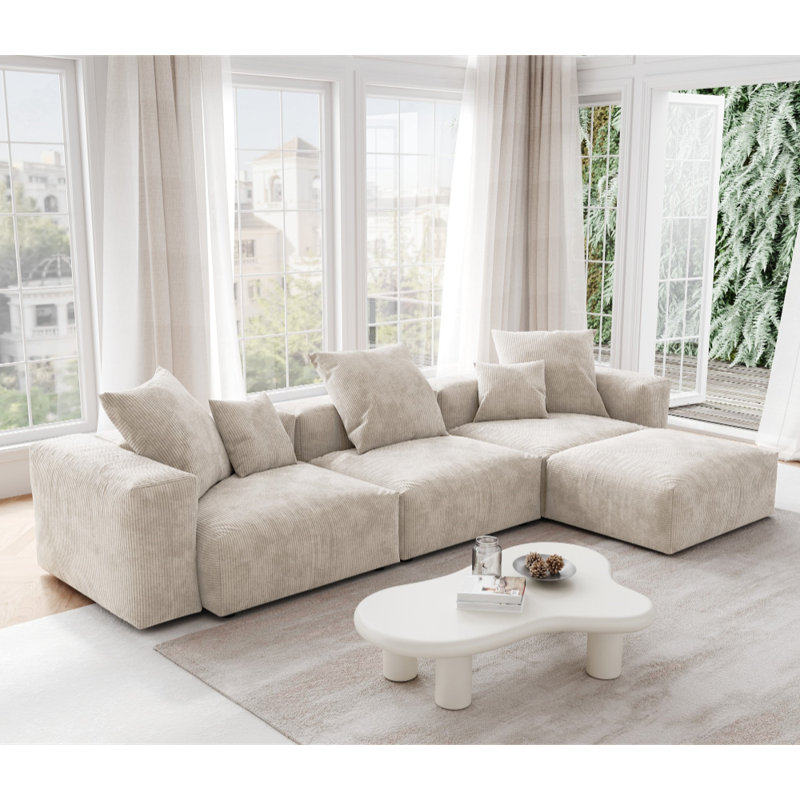 Cordrouille matelassée confort, Corduory beige