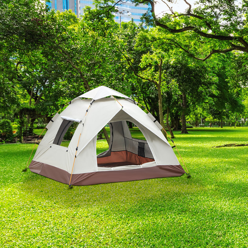 Quick-Fold Tent With Ventilation Window - Beige