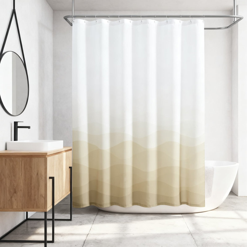 Rideau de douche Ombre Ocean Wave, Brun
