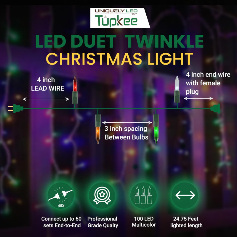 Lumières scintillantes Tupkee Christmas Uniquely, Multi-couleur