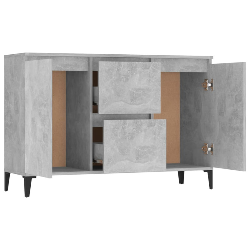 Wall Shelf 102x30x29 cm Engineered Wood, Concrete Grey