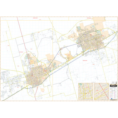 Laminated Midland/Odessa TX Wall Map 52" x 72"