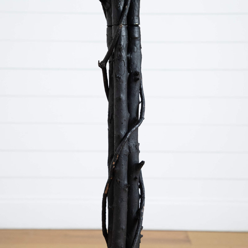 Artificial Halloween Black Maple Tree With Natural Trunk, 72" H x 25" W x 25" D